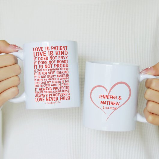 Love Never Fails Personalized Kaffeetasse