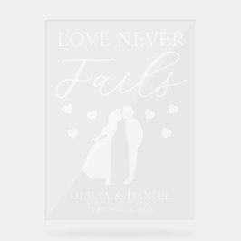 Love Never Fails Personalized Wedding Acrylschild