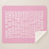 Love Never Fails Sherpa Blanket Sherpadecke (Vorderseite (Horizontal))