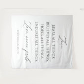 Love Never Fails Wedding Tapestry Backdrop  Wandteppich (Vorderseite (Horizontal))
