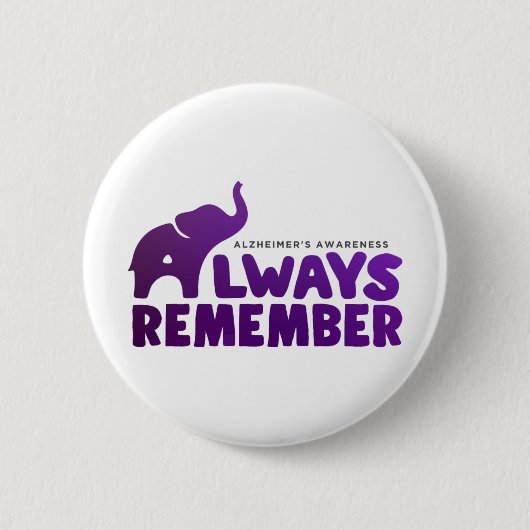 Love Never Forgets Heimerheimer Elephant Button (Vorderseite)