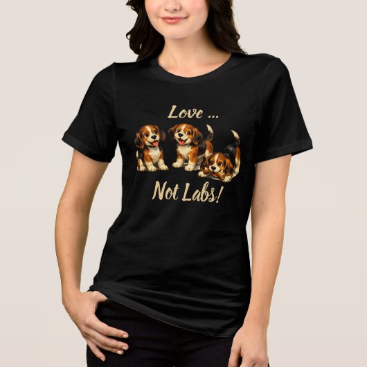 Love Not Labs | Beagle-Fans Tri-Blend Shirt (Vorderseite)