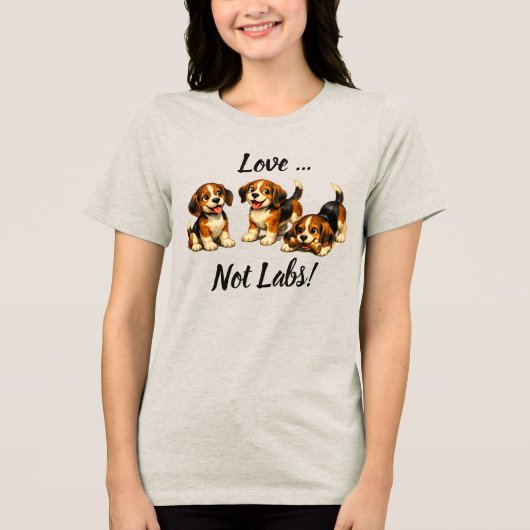 Love Not Labs | Beagle-Freunde Tri-Blend Shirt (Vorderseite)