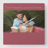 Love note quadratische wanduhr (Vorderseite)