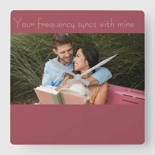 Love note quadratische wanduhr (Vorderseite)