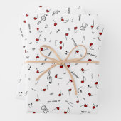 Love Notes Red Heart Music Notation Geschenkpapier Set (Beispiel)