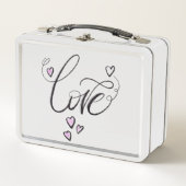 Love Notes | Retro Metal Cursive Script Lunch Box (Vorderseite)