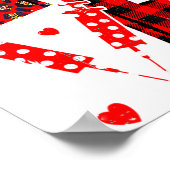 Love Nurse Life Valentine Day Leopard Plaid Red He Poster (Ecke)