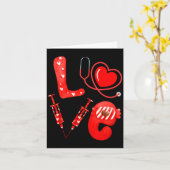 Love Nurse Stethoscope Syringe Happy Valentines D Karte (Gelbe Blume)