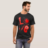 Love Nurse Stethoscope Syringe Happy Valentines D  T-Shirt (Vorne ganz)