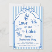 Love On The Lake Bachelorette Party Einladung (Vorderseite)