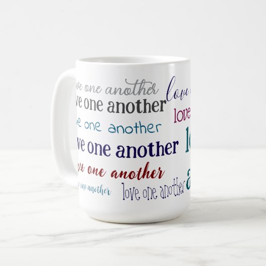 Love one another coffee mug kaffeetasse (Vorderseite Links)