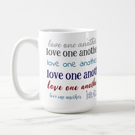 Love one another  coffee mug kaffeetasse (Links)