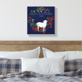 Love One Another | Lamb & Floral Canvas Print Leinwanddruck (Insitu (Schlafzimmer))
