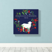 Love One Another | Lamb & Floral Canvas Print Leinwanddruck (Insitu (Holzboden))