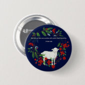 Love One Another | Lamb & Floral Christian Button (Vorne & Hinten)