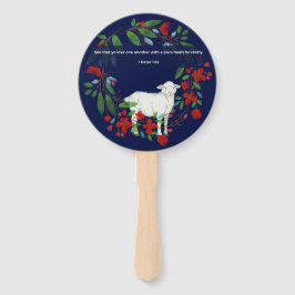Love One Another | Lamb & Floral Hand Fans Fächer