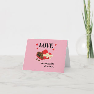 Love One Chocolate at a Time Funny Quote Karte