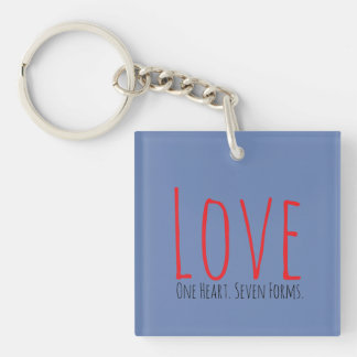 Love - One Heart. Seven Forms Acrylic Keychain Schlüsselanhänger