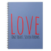 Love - One Heart. Seven Forms Spiral Photo Notizblock (Vorderseite)