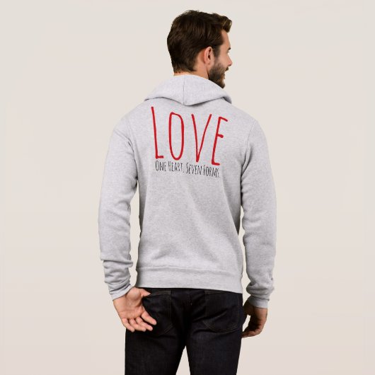 Love - One Heart. Seven Forms T-Shirt Hoodie (Schwarz voll)
