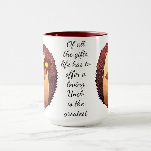 Love Onkel Inspirational Quote Igel Tasse (Zentrum)