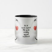 Love or Coffee?  Add Name Message, Expressive Face Tasse (Zentrum)