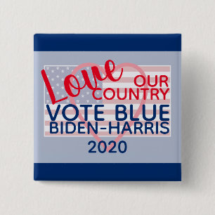 Love Our Country Vote Blue Biden-Harris 2020 Button