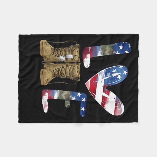 Love Our Veterans Day Proud Military American Flag Fleecedecke (Vorderseite (Horizontal))