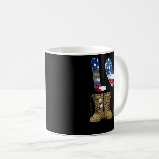 Love Our Veterans Day Proud Military American Flag Kaffeetasse (VorderseiteRechts)