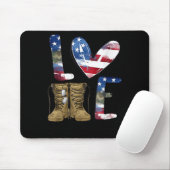 Love Our Veterans Day Proud Military American Flag Mousepad (Mit Mouse)