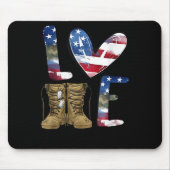 Love Our Veterans Day Proud Military American Flag Mousepad (Vorne)