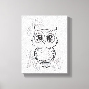 Love Owl Stretched Canvas Print Leinwanddruck