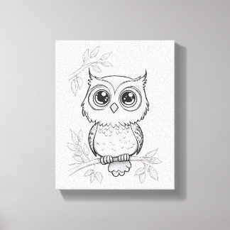 Love Owl Stretched Canvas Print Leinwanddruck