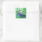 LOVE × PANDA - Custom Quadratischer Aufkleber (Tasche)
