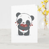 Love Panda Grußkarte Karte (Gelbe Blume)
