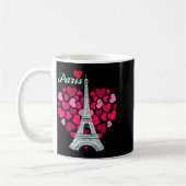 Love Paris Heart Eiffel Tower Souvenir France Fren Kaffeetasse (Links)