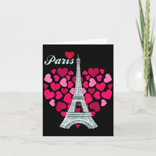 Love Paris Heart Eiffel Tower Souvenir France Fren Karte (Vorderseite)