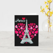 Love Paris Heart Eiffel Tower Souvenir France Fren Karte (Gelbe Blume)
