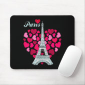 Love Paris Heart Eiffel Tower Souvenir France Fren Mousepad (Mit Mouse)