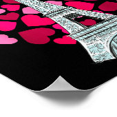 Love Paris Heart Eiffel Tower Souvenir France Fren Poster (Ecke)