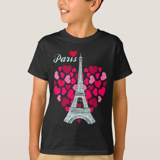 Love Paris Heart Eiffel Tower Souvenir France Fren T-Shirt (Vorderseite)