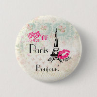Love Paris with Eiffel Tower on Vintage