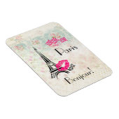 Love Paris with Eiffel Tower on Vintage Magnet (Rechte Seite)