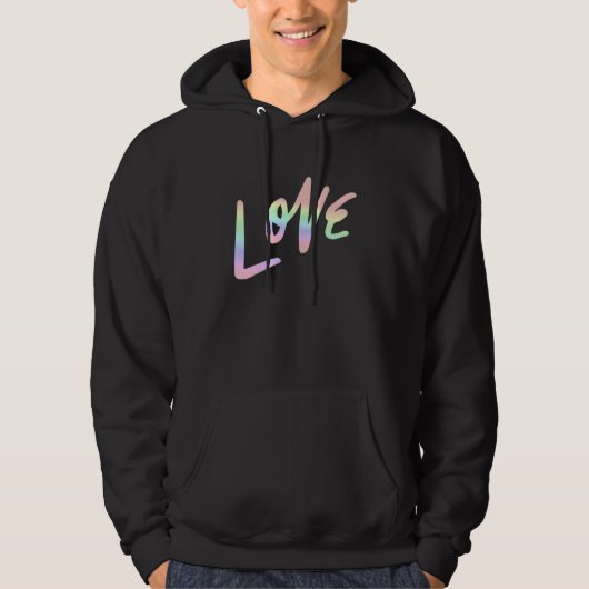 Love Pastel Rainbow Love Cool Hoodie (Vorderseite)