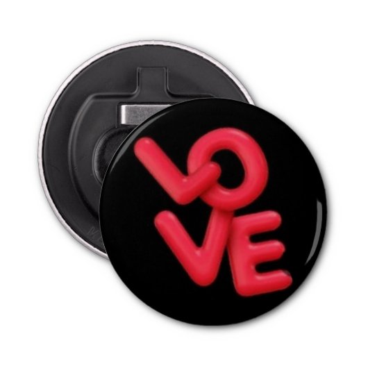 Love 💕 patch — Valentine Pin Button Flaschenöffner (Vorderseite)