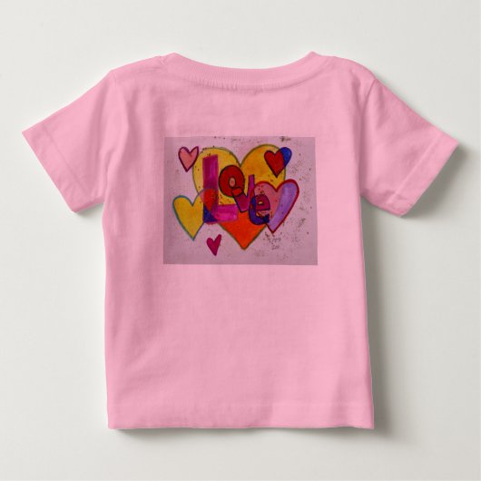 Love Patchwork Herz Glitter Word Art Shirts (Rückseite)