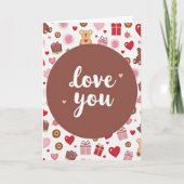 Love Pattern Heartfelt Card Karte (Vorderseite)