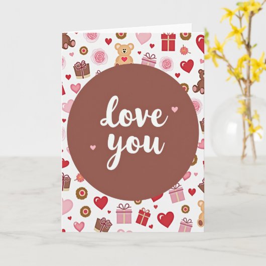 Love Pattern Heartfelt Card Karte (Gelbe Blume)
