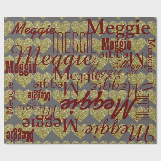 love pattern of names personalized geschenkpapier (Flach)